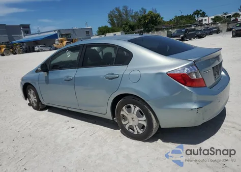 2012 Honda Civic Hybrid L from USA, damaged, VIN JHMFB4F37CS002672